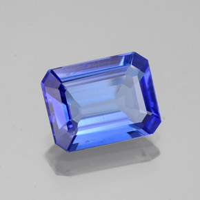 Tanzanita azul natural de 2,02 ct, corte esmeralda, VS