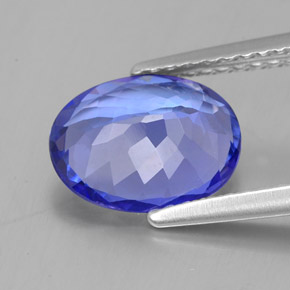 Tanzanita azul natural de 2,16 ct, corte óvalo, VVS-VS