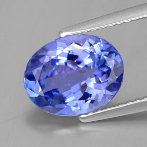 Tanzanita azul natural de 2,71 ct, corte óvalo, VVS