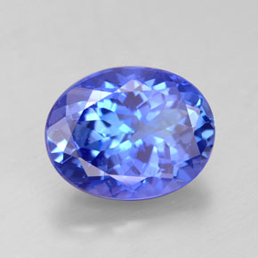 Tanzanita azul natural de 4,07 ct, corte óvalo, VVS