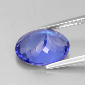 Tanzanita azul natural de 4,07 ct, corte óvalo, VVS