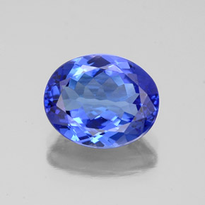 Tanzanita azul natural de 2,86 ct, corte óvalo, VVS