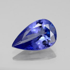 Tanzanita azul natural de 1,89 ct, en forma de pera, VS