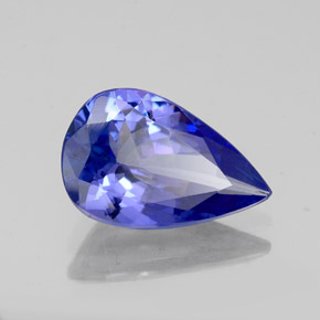 Tanzanita azul natural de 1,89 ct, en forma de pera, VS