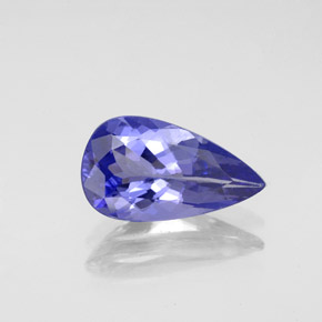 Tanzanita azul natural de 1,88 ct, en forma de pera, VVS