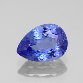Tanzanita azul natural de 1,59 ct, en forma de pera, VVS