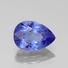Tanzanita azul natural de 1,59 ct, en forma de pera, VVS