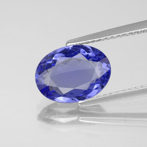 Tanzanita azul natural de 2,34 ct, corte óvalo, VS