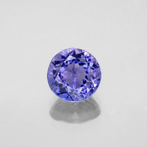 Tanzanita azul natural de 1,45 ct, corte redondo, VS