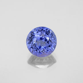 Tanzanita azul natural de 1,45 ct, corte redondo, VS