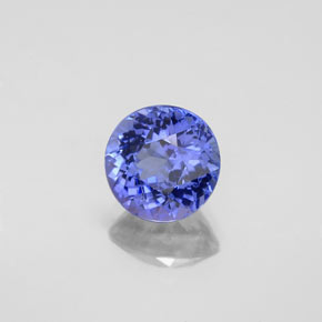 Tanzanita azul natural de 1,45 ct, corte redondo, VS