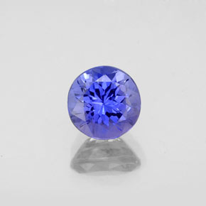 Tanzanita azul natural de 1,24 ct, corte redondo, VS