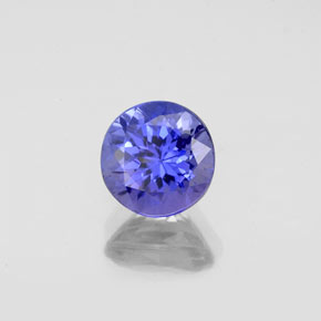 Tanzanita azul natural de 1,24 ct, corte redondo, VS