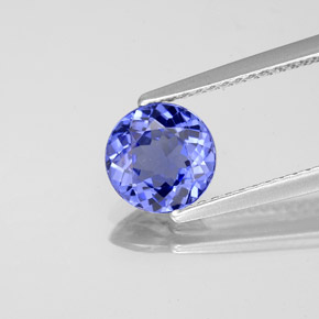 Tanzanita azul natural de 1,18 ct, corte redondo, VVS-VS