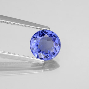 Tanzanita azul natural de 1,18 ct, corte redondo, VVS-VS
