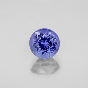 Tanzanita azul natural de 1,42 ct, corte redondo, VVS