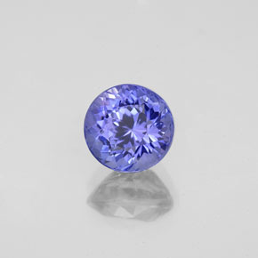 Tanzanita azul natural de 1,42 ct, corte redondo, VVS