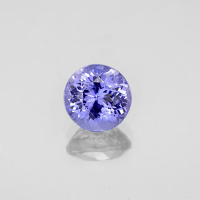 Tanzanita azul natural de 1,37 ct, corte redondo, VVS