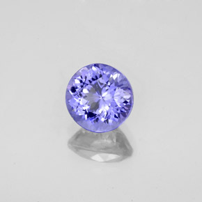 Tanzanita azul natural de 1,37 ct, corte redondo, VVS