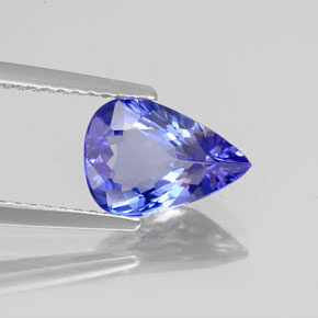 Tanzanita azul natural de 1,57 ct, en forma de pera, VVS