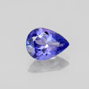 Tanzanita azul natural de 1,41 ct, en forma de pera, VVS