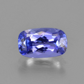 Tanzanita azul natural de 1,17 ct, corte cojín, VS
