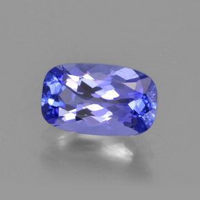 Tanzanita azul natural de 1,17 ct, corte cojín, VS