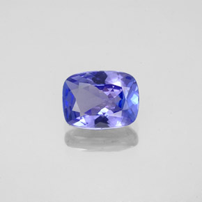 Tanzanita azul natural de 1,48 ct, corte cojín, VVS
