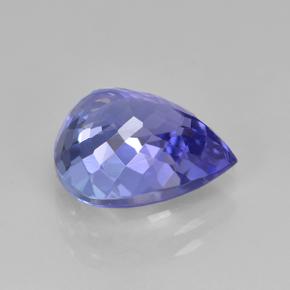 Tanzanita azul natural de 3,47 ct, en forma de pera, VVS