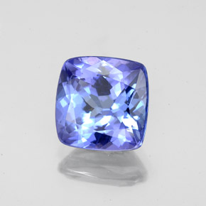 Tanzanita azul natural de 2,67 ct, corte cojín, VS