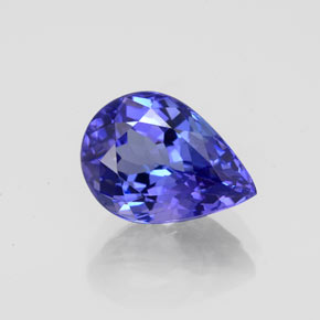 Tanzanita azul natural de 2,46 ct, en forma de pera, VVS