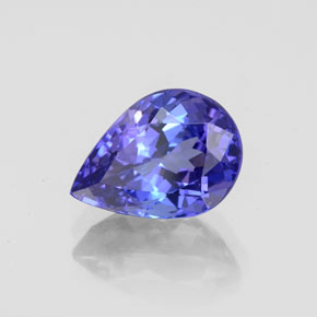 Tanzanita azul natural de 2,46 ct, en forma de pera, VVS