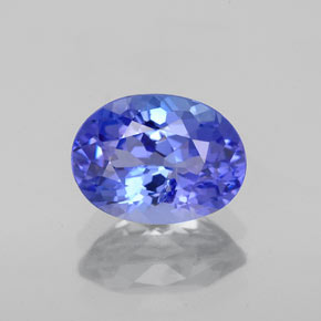 Tanzanita azul natural de 1,66 ct, corte óvalo, SI