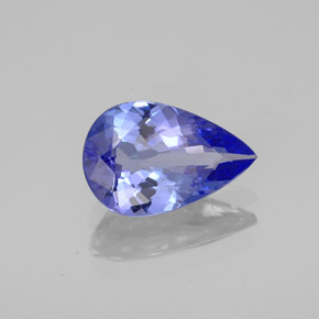 Tanzanita azul natural de 1,74 ct, en forma de pera, VVS