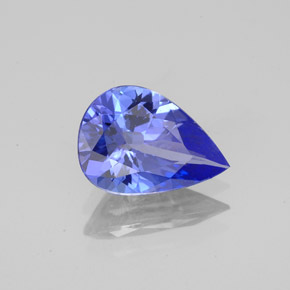 Tanzanita azul natural de 1,65 ct, en forma de pera, VVS