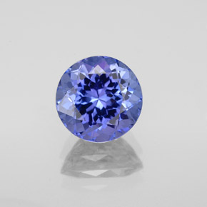 Tanzanita azul natural de 2,08 ct, corte redondo, VVS