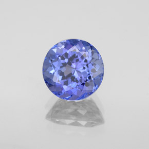 Tanzanita azul natural de 2,08 ct, corte redondo, VVS