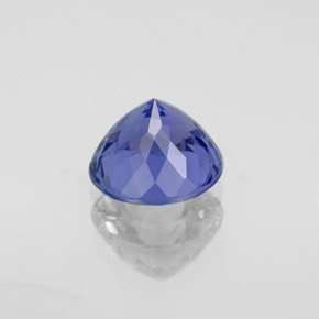 Tanzanita azul natural de 2,08 ct, corte redondo, VVS