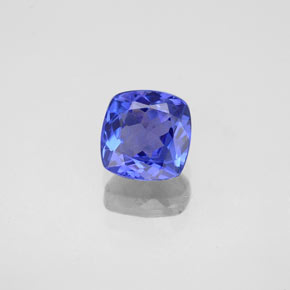 Tanzanita azul natural de 0,91 ct, corte cojín, VVS