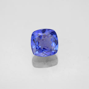 Tanzanita azul natural de 0,91 ct, corte cojín, VVS