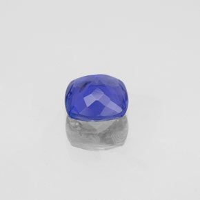 Tanzanita azul natural de 0,91 ct, corte cojín, VVS