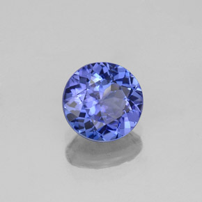 Tanzanita azul natural de 1,16 ct, corte redondo, VS