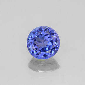 Tanzanita azul natural de 1,12 ct, corte redondo, VS