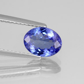 Tanzanita azul natural de 1,26 ct, corte óvalo, VS