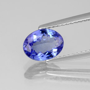 Tanzanita azul natural de 1,26 ct, corte óvalo, VS