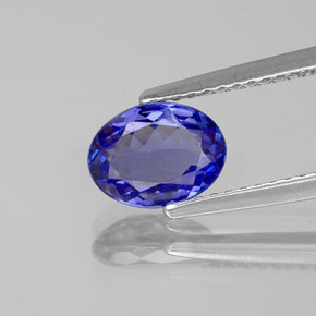 Tanzanita azul natural de 1,13 ct, corte óvalo, VVS