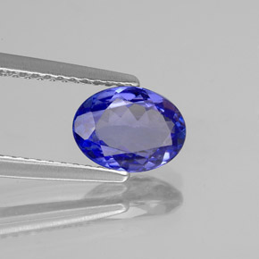 Tanzanita azul natural de 1,13 ct, corte óvalo, VVS