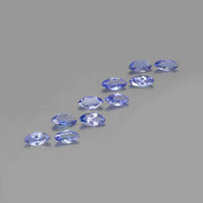Gemas de tanzanita azul natural de 3,01 ct, marquesa, VS-SI
