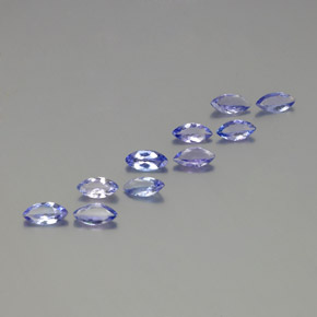 Gemas de tanzanita Azul intenso natural de 3.30 ct, Marquesa, VS-SI
