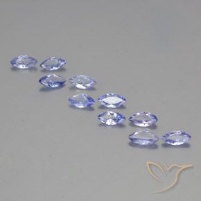 Gemas de tanzanita azul natural de 2,97 ct, marquesa, VS-SI